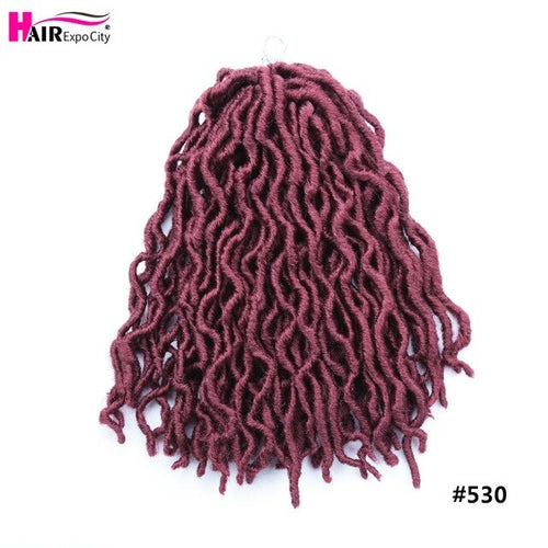 12Inch Goddess Faux Locs Crochet Hair Synthetic Wave Hair Ombre