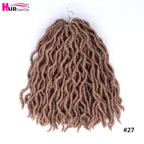 12Inch Goddess Faux Locs Crochet Hair Synthetic Wave Hair Ombre