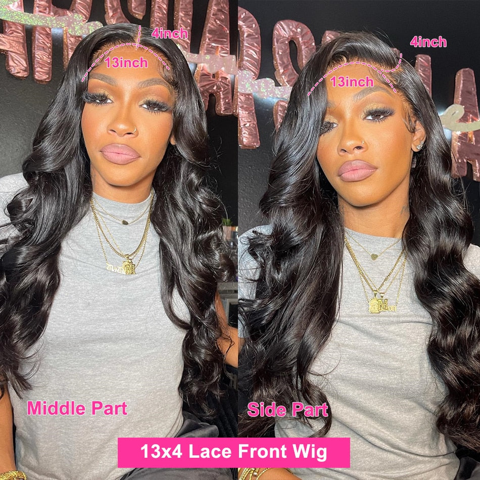 40 Inch 13x4 13x6 Hd Body Wave Lace Front Wig Pre Plucked Loose Wave