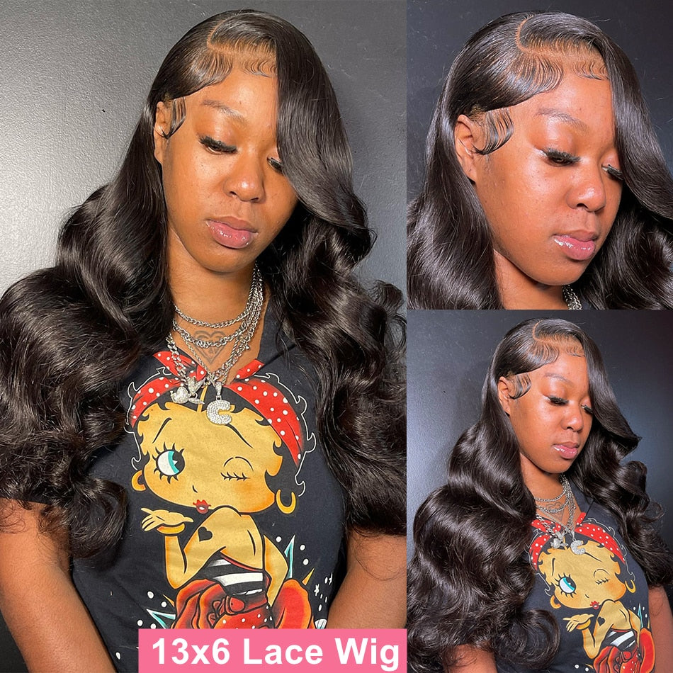 40 Inch 13x4 13x6 Hd Body Wave Lace Front Wig Pre Plucked Loose Wave