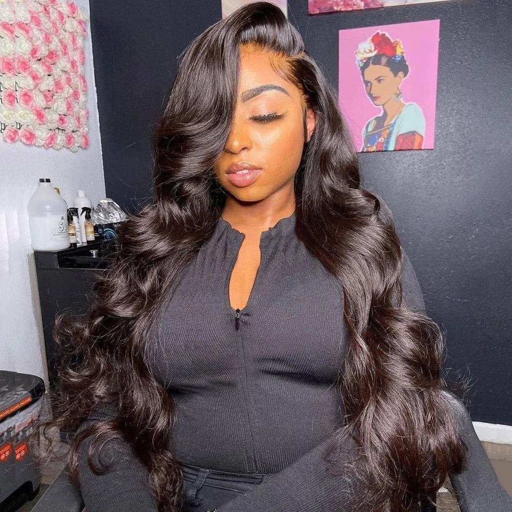 40 Inch 13x4 13x6 Hd Body Wave Lace Front Wig Pre Plucked Loose Wave