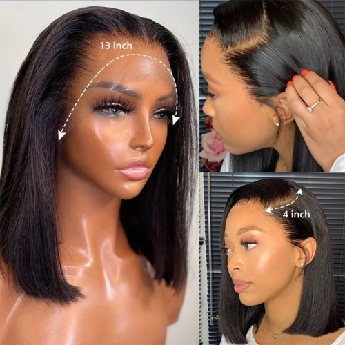 13x4 Lace Front Human Hair Wig Transparent Lace Closure Wigs For Black