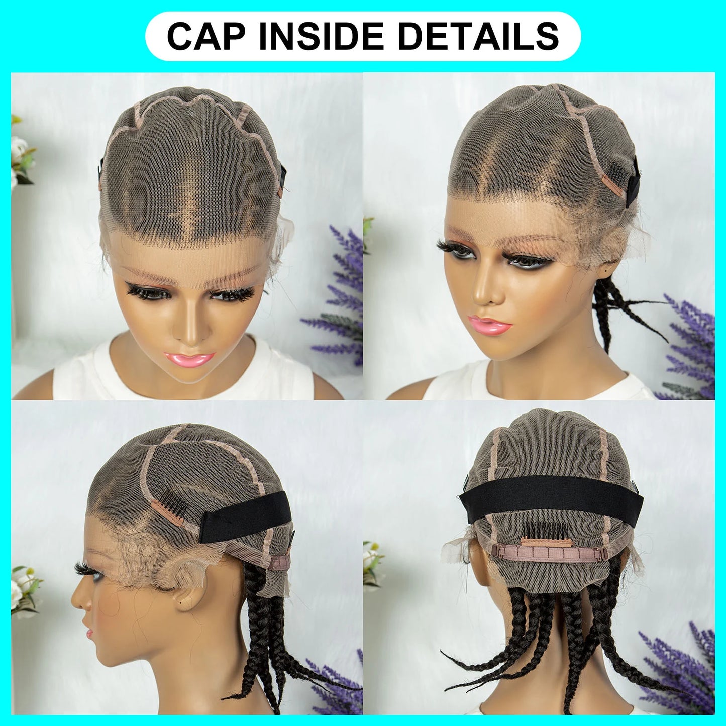 KIMA Full Lace Cornrow Box Braided Wig Synthetic Lace Front Wigs for