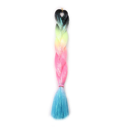 24inch Synthetic Braiding Hair Mix Tinsel Glitter Pink Red Green