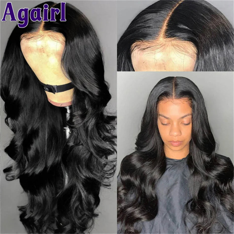 13X6 Transparent Full Lace Wigs Highlight Black And Purple Loose Wave