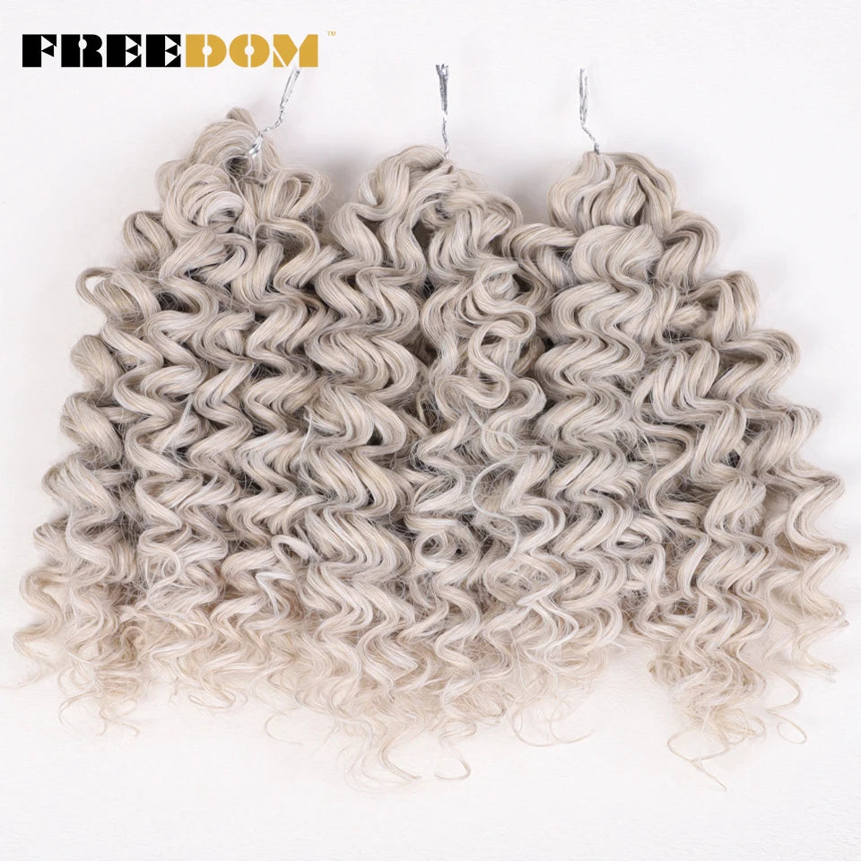 FREEDOM Synthetic Deep Wavy Twist Crochet Hair Afro Curly Hair Crochet