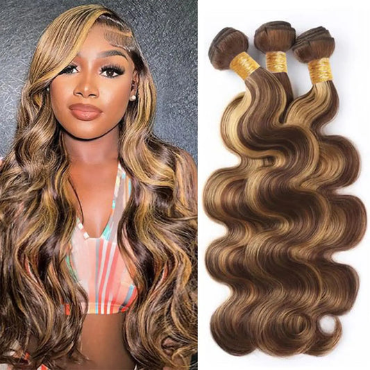 P4/27 Highlight Human Hair Bundles Body Wave Bundles Human Hair 18 20