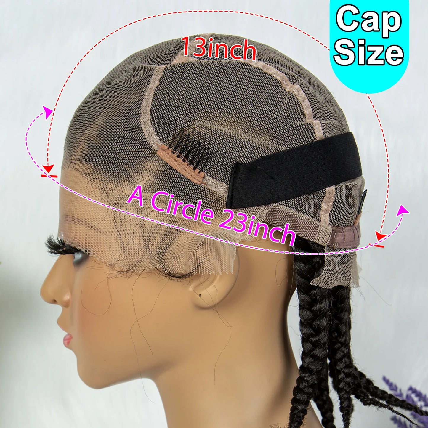 KIMA Full Lace Cornrow Box Braided Wig Synthetic Lace Front Wigs for