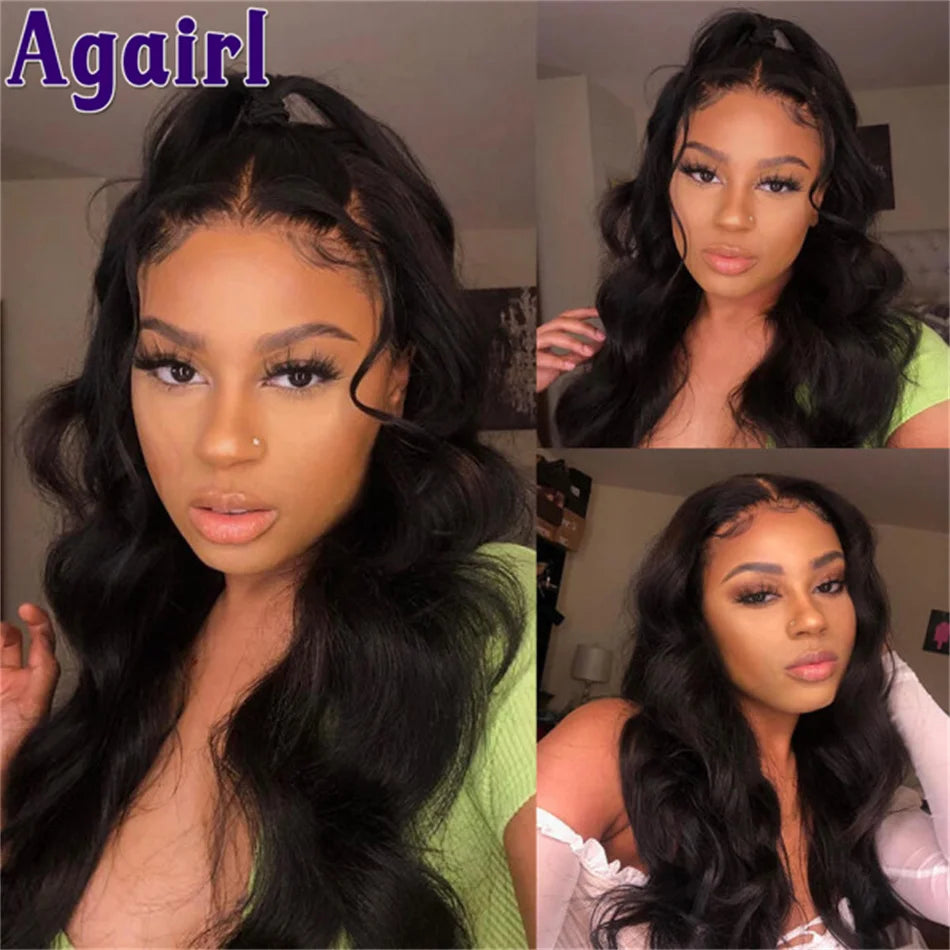 13X6 Transparent Full Lace Wigs Highlight Black And Purple Loose Wave