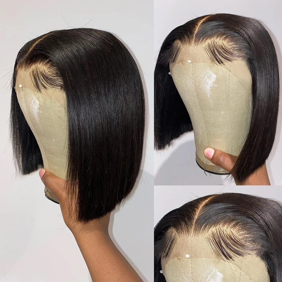 13x4 Short Bob Lace Brazilian Straight Wig 4x4 Lace Bob Lace Human