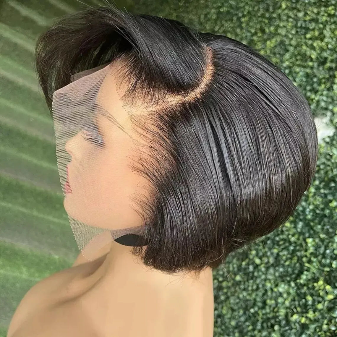 Straight Pixie Cut Wig Transparent Lace Human Hair Wigs Short Bob Wig