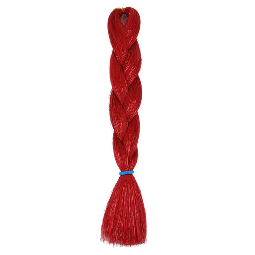 24inch Synthetic Braiding Hair Mix Tinsel Glitter Pink Red Green