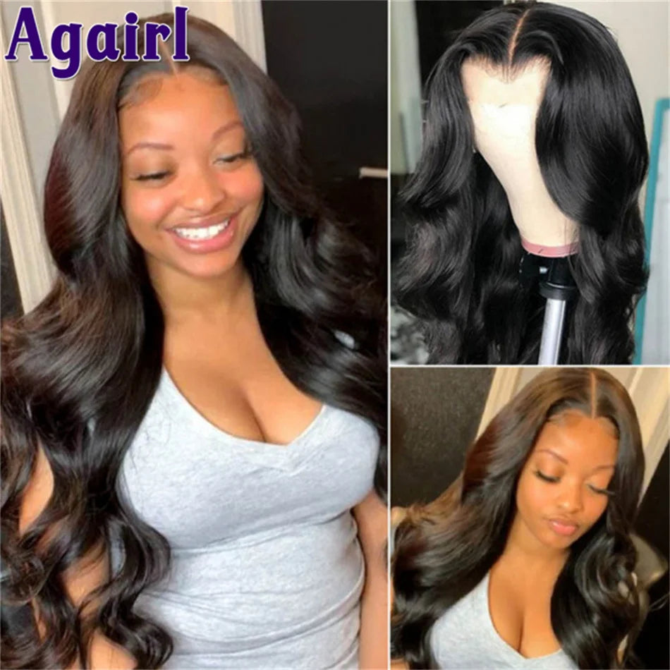 13X6 Transparent Full Lace Wigs Highlight Black And Purple Loose Wave