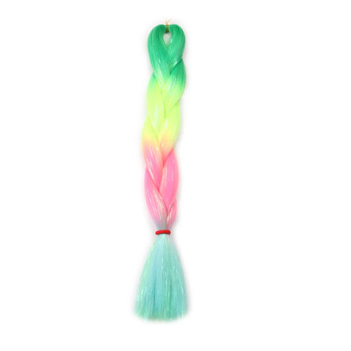 24inch Synthetic Braiding Hair Mix Tinsel Glitter Pink Red Green