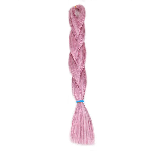 24inch Synthetic Braiding Hair Mix Tinsel Glitter Pink Red Green