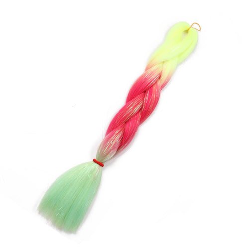 24inch Synthetic Braiding Hair Mix Tinsel Glitter Pink Red Green