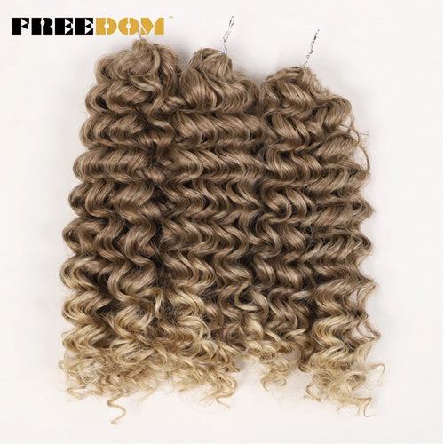 FREEDOM Synthetic Deep Wavy Twist Crochet Hair Afro Curly Hair Crochet