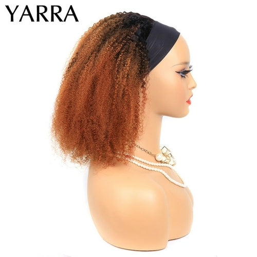 Afro Kinky Curly Headband Wig Human Hair Ombre 1b/30 Remy Brazilian