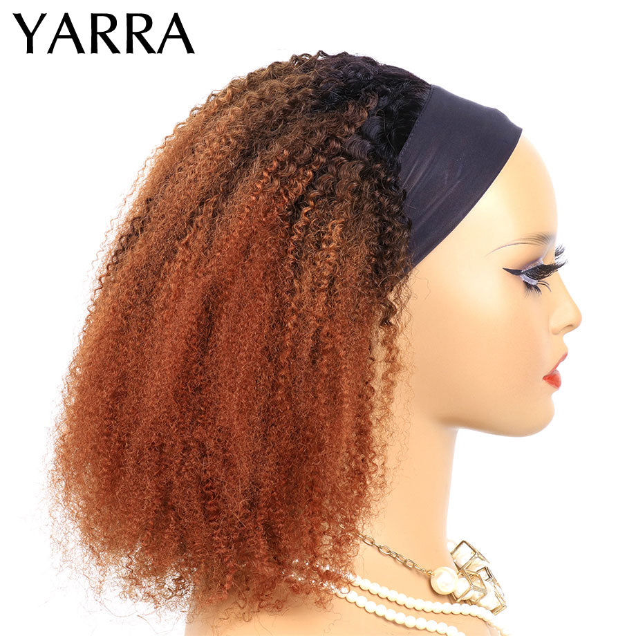 Afro Kinky Curly Headband Wig Human Hair Ombre 1b/30 Remy Brazilian