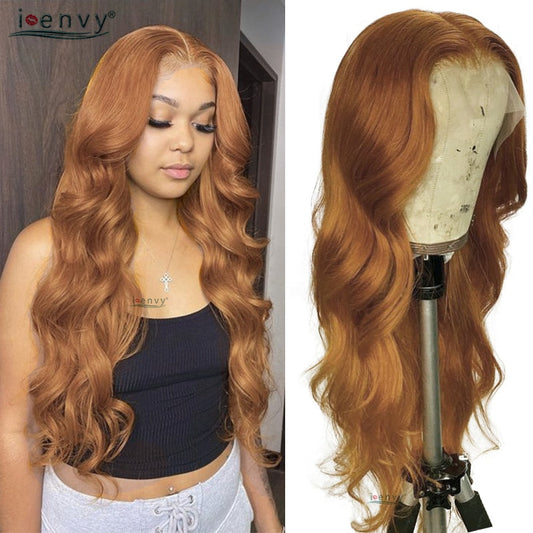 Blonde Highlight Lace Front Human Hair Wigs Body Wave Transparent Lace