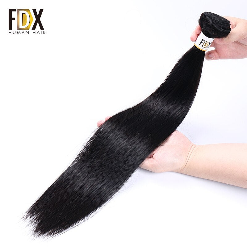 Fdx 30 32 34 36 38 40 Inch Silky Straight Brazilian Hair Weave Bundles