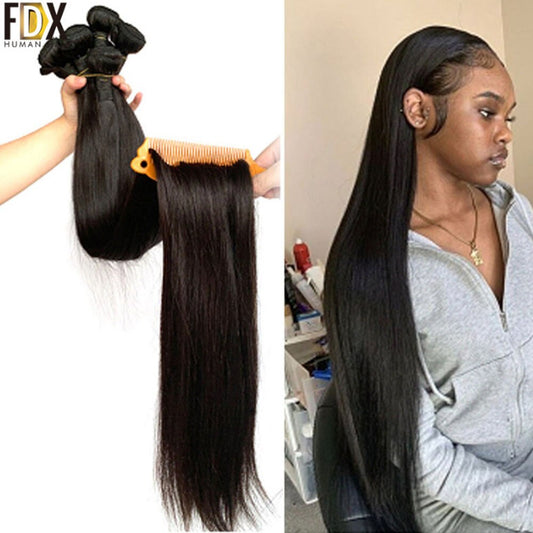 Fdx 30 32 34 36 38 40 Inch Silky Straight Brazilian Hair Weave Bundles