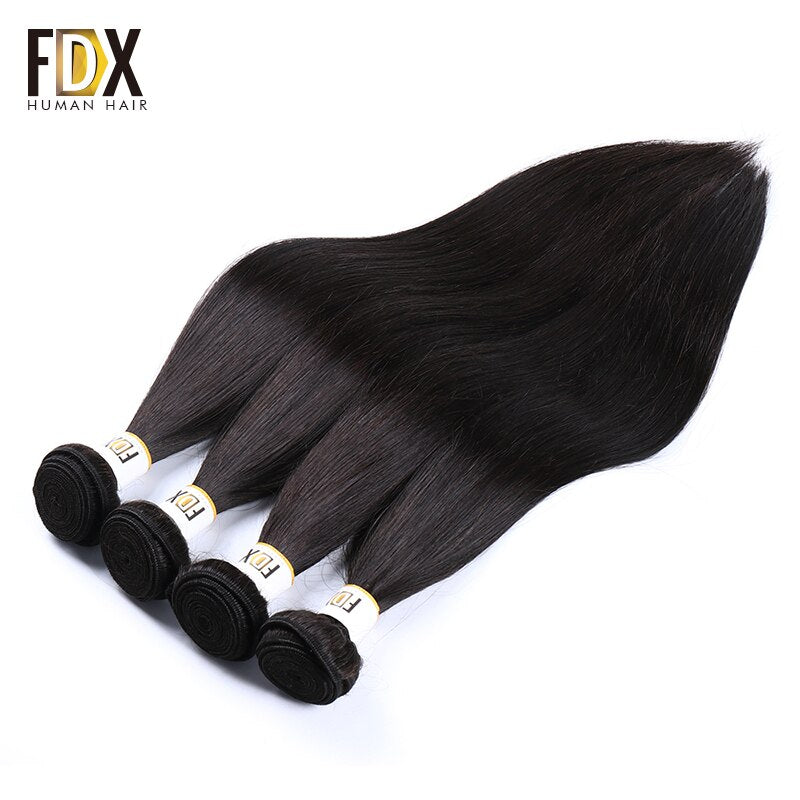 Fdx 30 32 34 36 38 40 Inch Silky Straight Brazilian Hair Weave Bundles