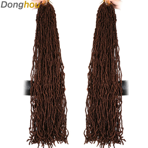 18 24 36Inch Long Messy Boho Goddess Faux Locs Crochet Hair Culry