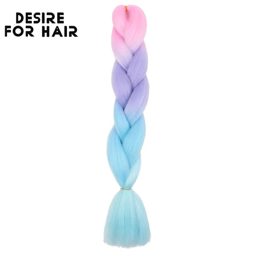 Desire for Hair 24inch 60cm Synthetic Braiding Hair Two Three 4 Ombre