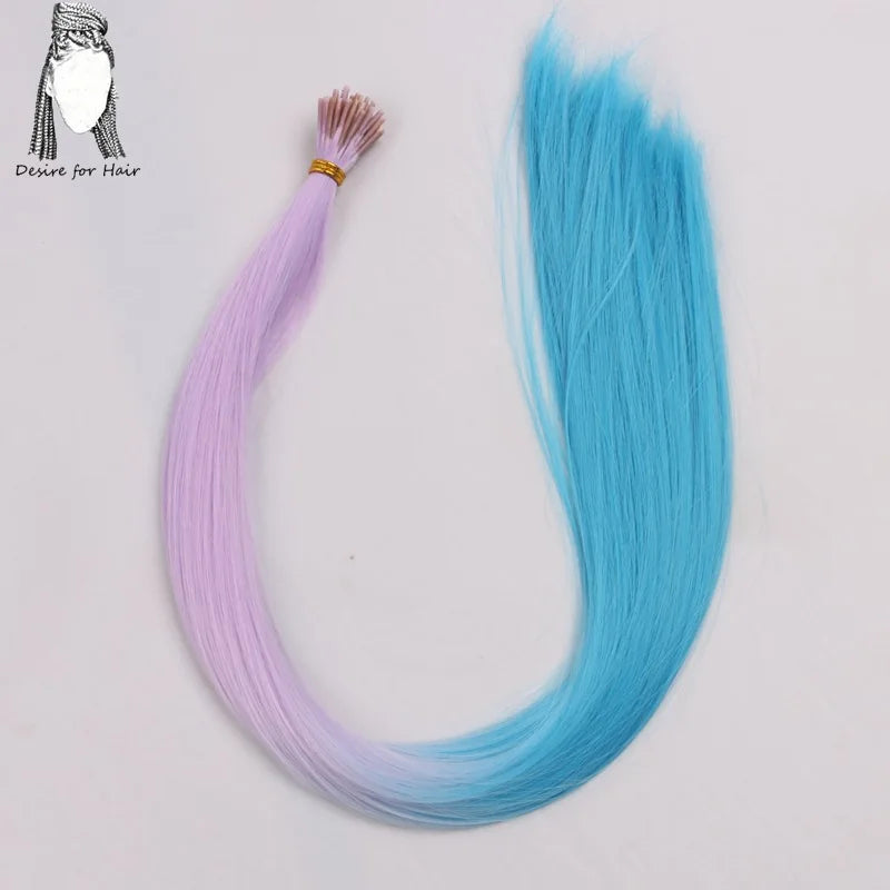 Desire for hair 100strands 22inch long 1g heat resistant ombre grey