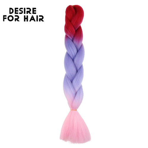 Desire for Hair 24inch 60cm Synthetic Braiding Hair Two Three 4 Ombre