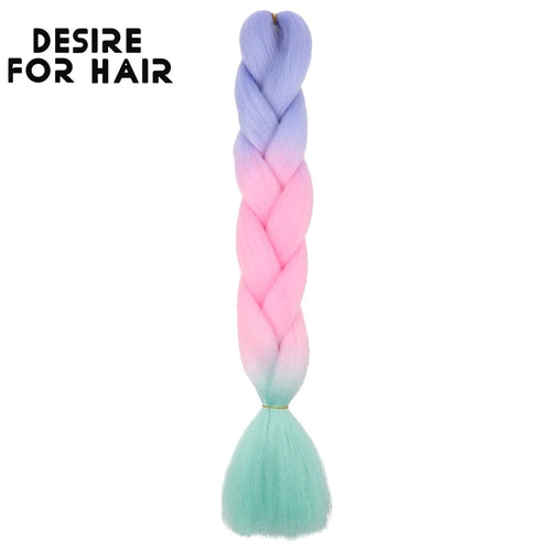 Desire for Hair 24inch 60cm Synthetic Braiding Hair Two Three 4 Ombre