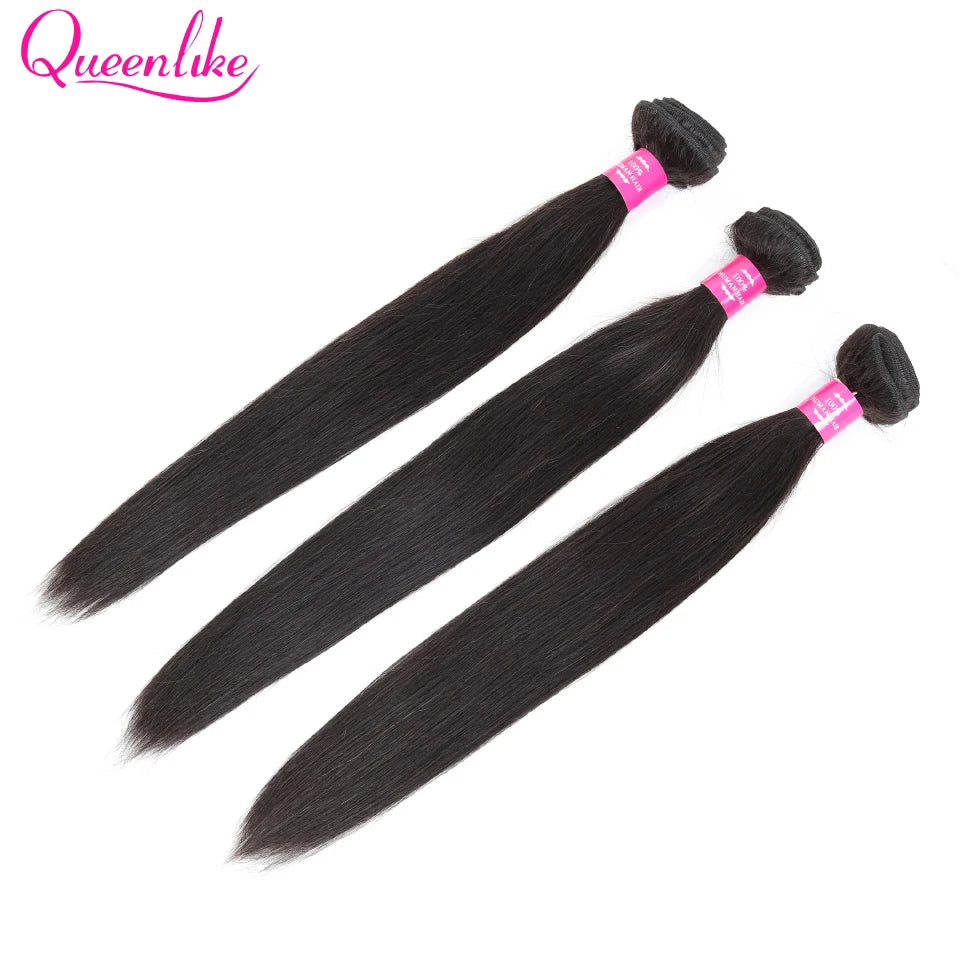 Queenlike Brazilian Raw Hair Weave Bundles With 2x6 Deep Kim Closure