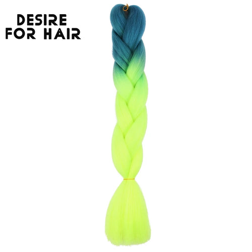 Desire for Hair 24inch 60cm Synthetic Braiding Hair Two Three 4 Ombre