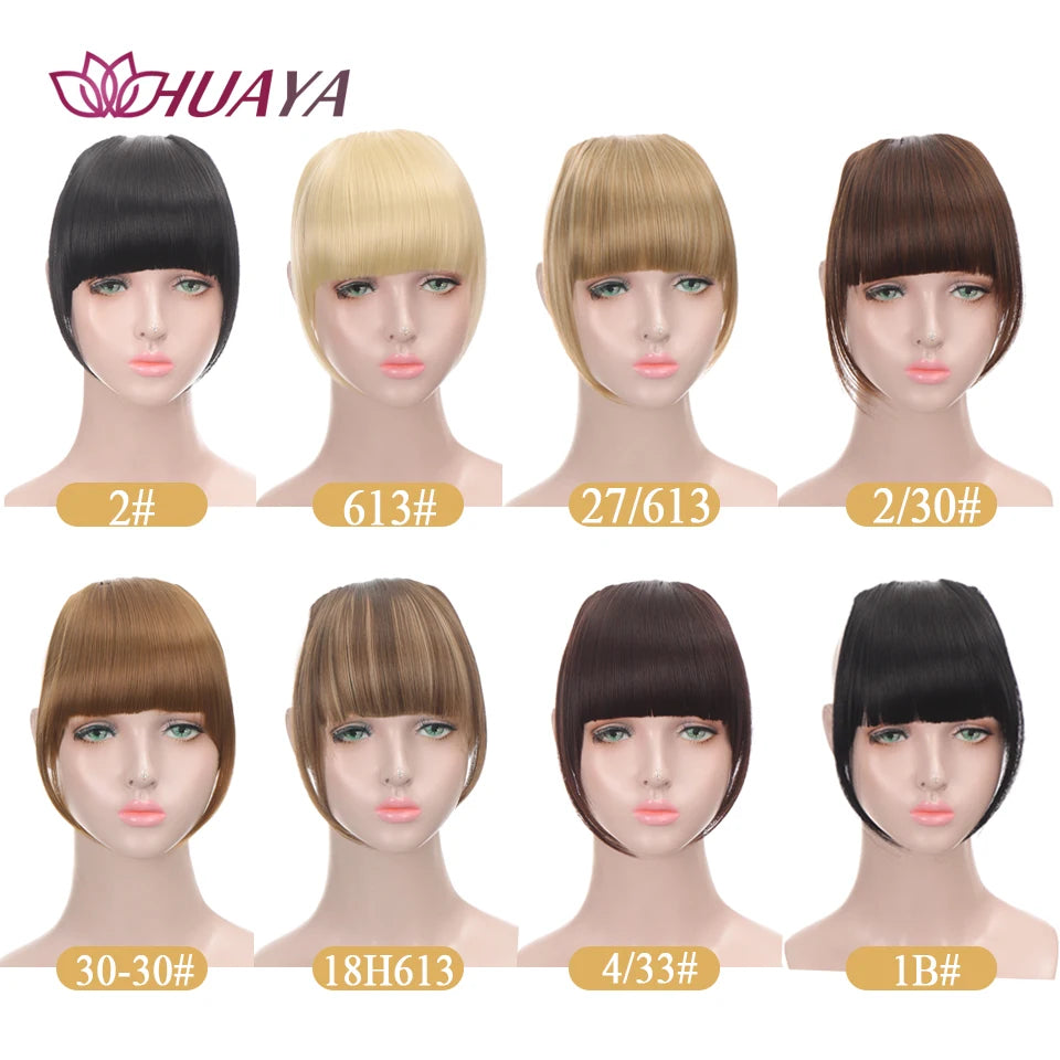 HUAYA Synthetic Bangs Hair Clip In Extensions Natural Fringe Bangs