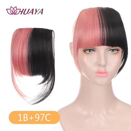 HUAYA Synthetic Bangs Hair Clip In Extensions Natural Fringe Bangs