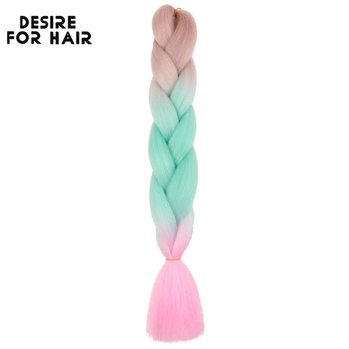 Desire for Hair 24inch 60cm Synthetic Braiding Hair Two Three 4 Ombre