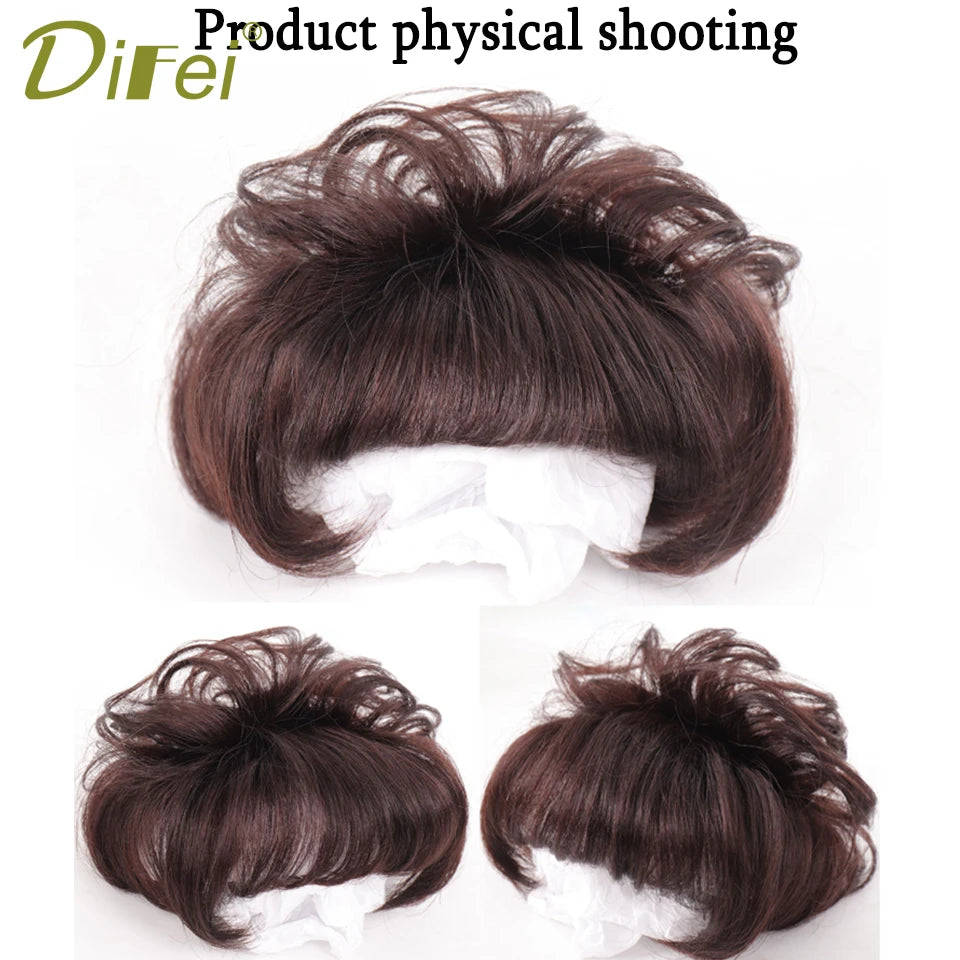 DIFEI Short Curly Hair The Top Of The Head Replacement Piece Hair