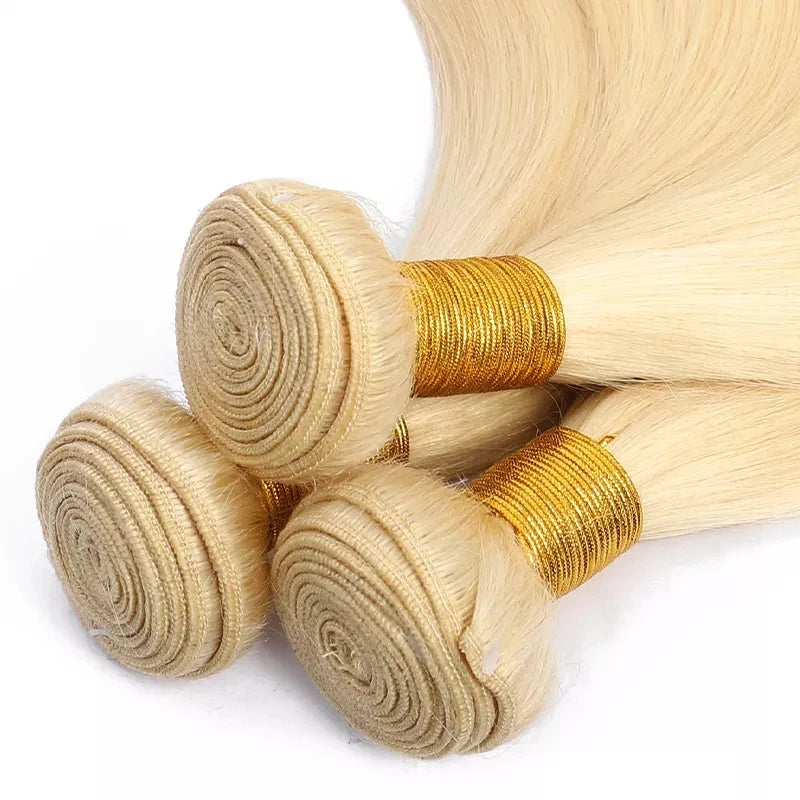 FASHOW Brazilian Hair Blonde Straight Hair Bundles 613 Honey Blonde