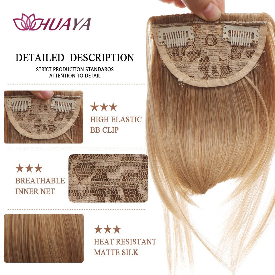 HUAYA Synthetic Bangs Hair Clip In Extensions Natural Fringe Bangs