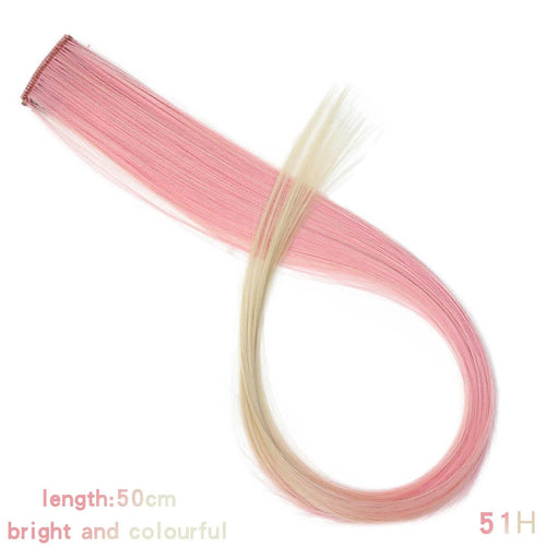 Lupu Synthetic 22 Inch Long Straight Hair Extensions Ombre Pink Purple