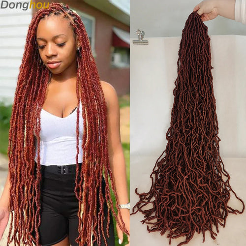 18 24 36Inch Long Messy Boho Goddess Faux Locs Crochet Hair Culry