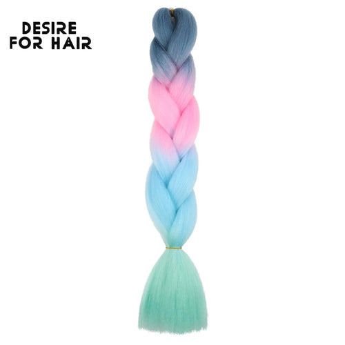 Desire for Hair 24inch 60cm Synthetic Braiding Hair Two Three 4 Ombre