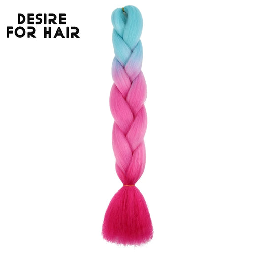 Desire for Hair 24inch 60cm Synthetic Braiding Hair Two Three 4 Ombre