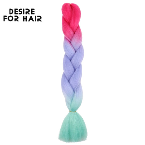 Desire for Hair 24inch 60cm Synthetic Braiding Hair Two Three 4 Ombre