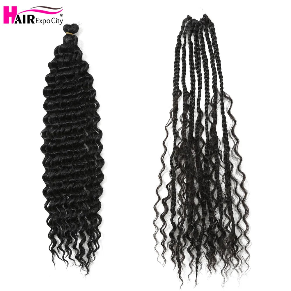 22-28 Inch Freetress Deep Twist Crochet Hair Natural Synthetic Braids