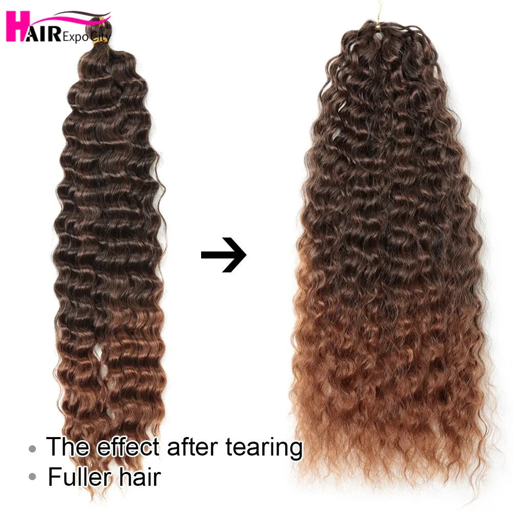 22-28 Inch Freetress Deep Twist Crochet Hair Natural Synthetic Braids