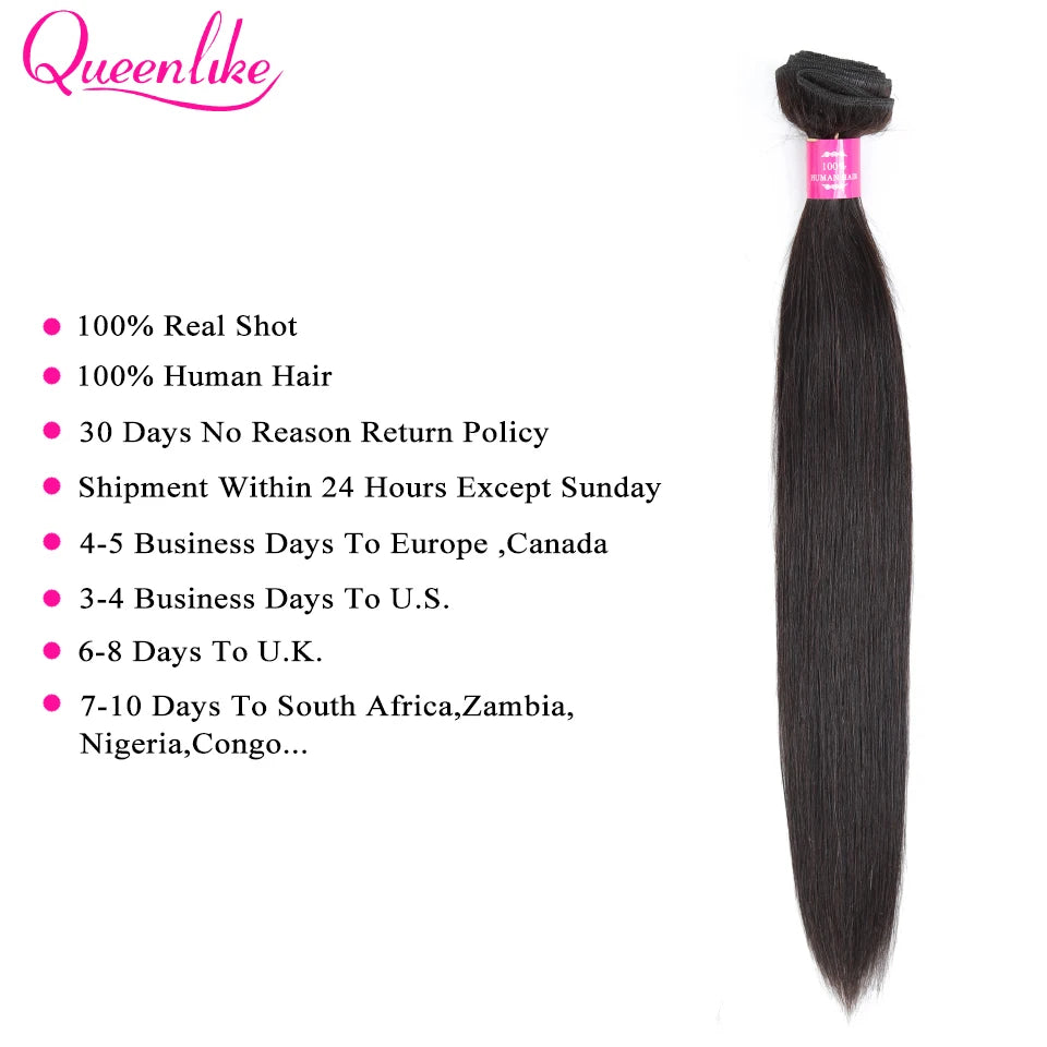 Queenlike Brazilian Raw Hair Weave Bundles With 2x6 Deep Kim Closure