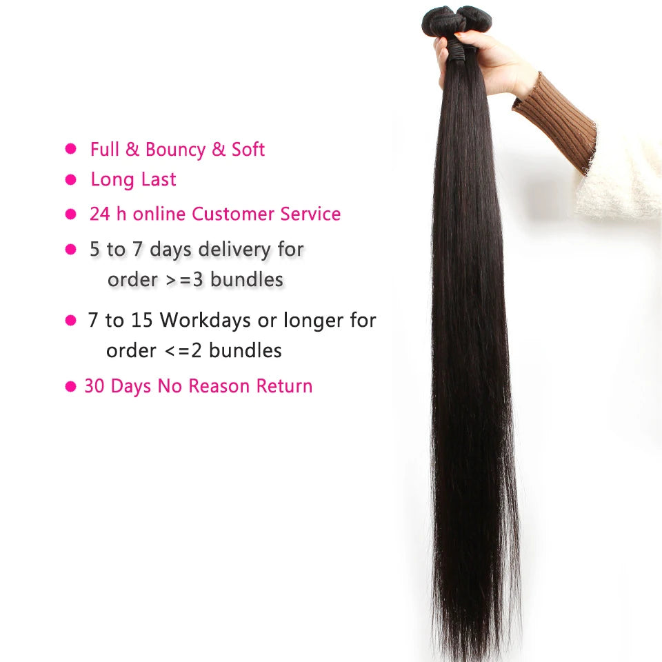 BLACK FRIDAY Sale 32 34 36 Inch Peruvian Hair Straight Hair Bundles