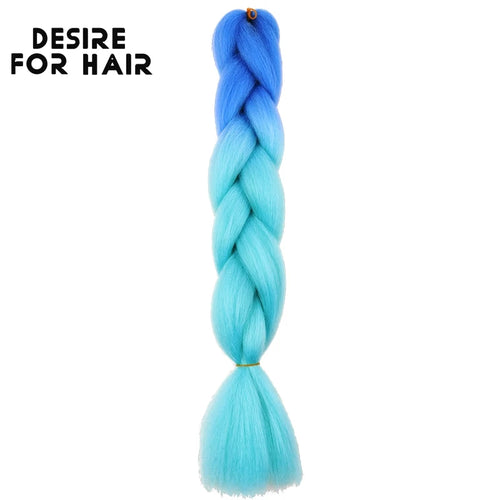 Desire for Hair 24inch 60cm Synthetic Braiding Hair Two Three 4 Ombre